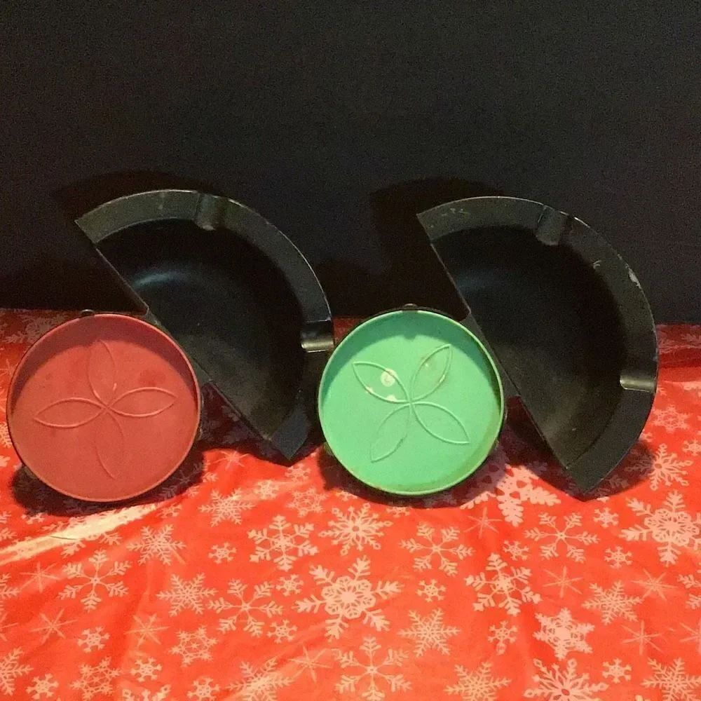 Vintage Clip on drink holder and ash collector set of two